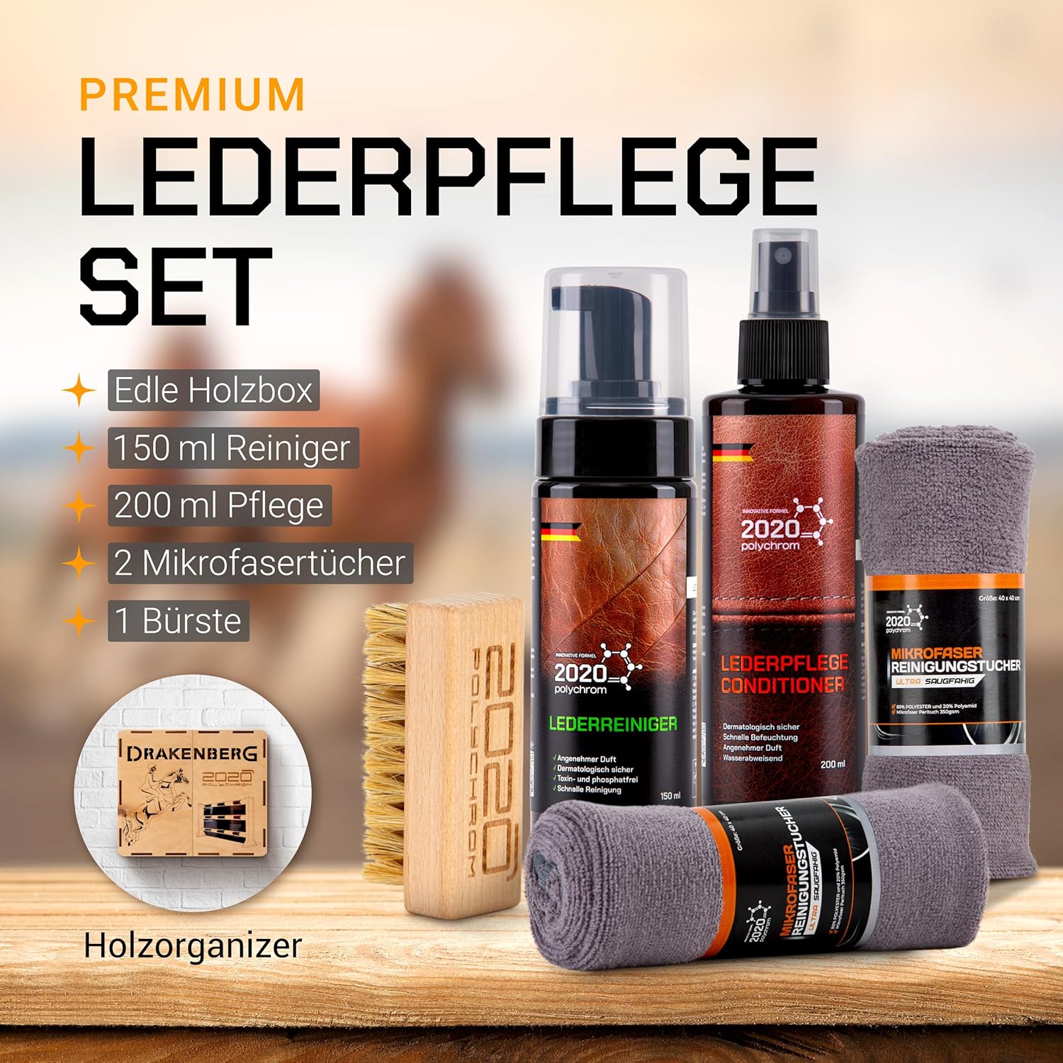 Polychrom Lederpflege Set - Pferde